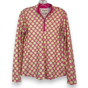 SanSoleil Golf Print Top Shirt Pink XS